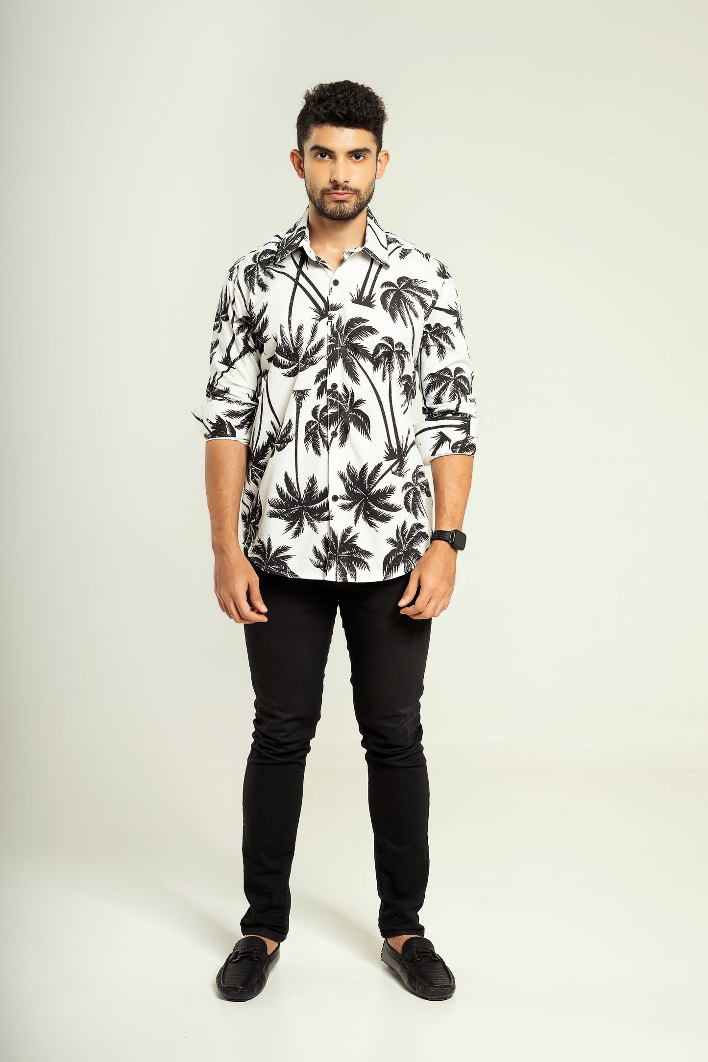 Mercerized palm leaf shirt