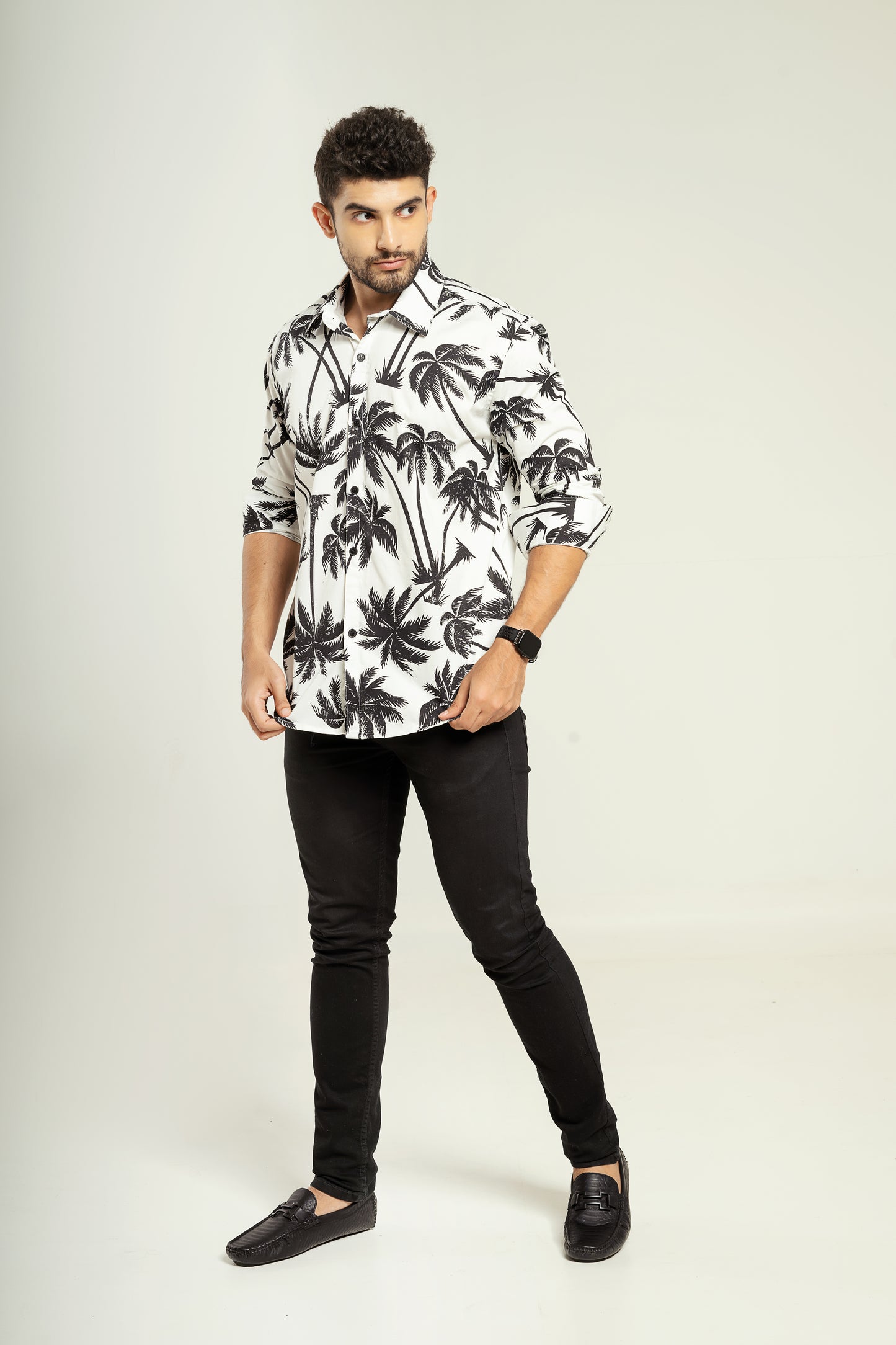 Mercerized palm leaf shirt