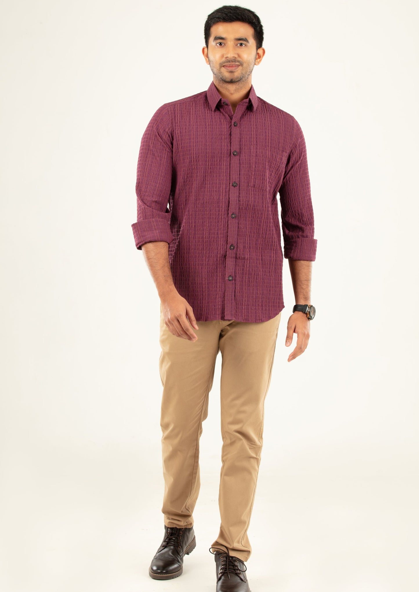 Seersucker textured shirt