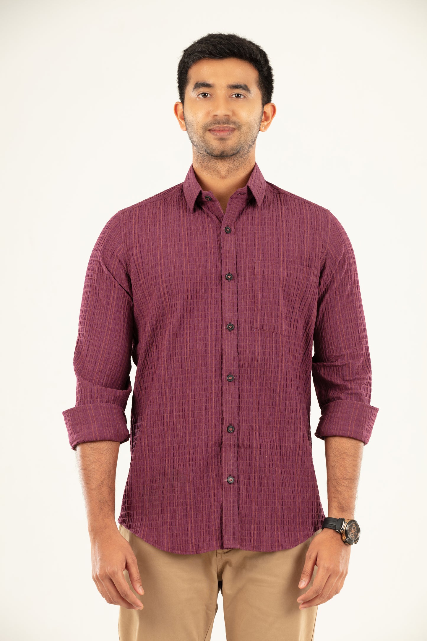 Seersucker textured shirt