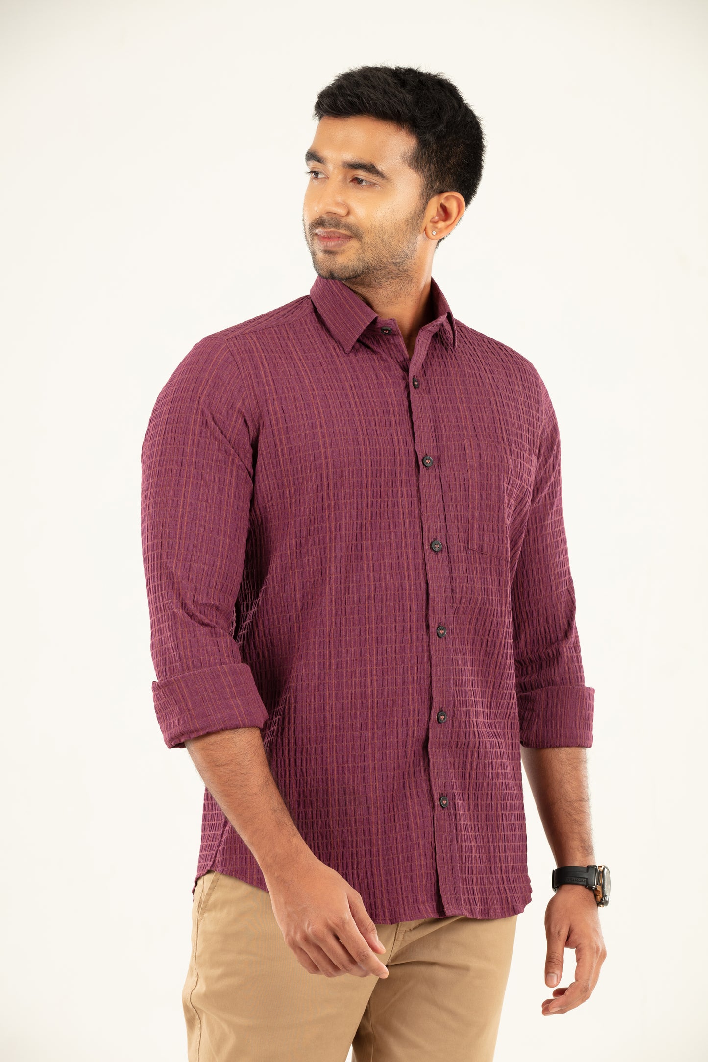 Seersucker textured shirt