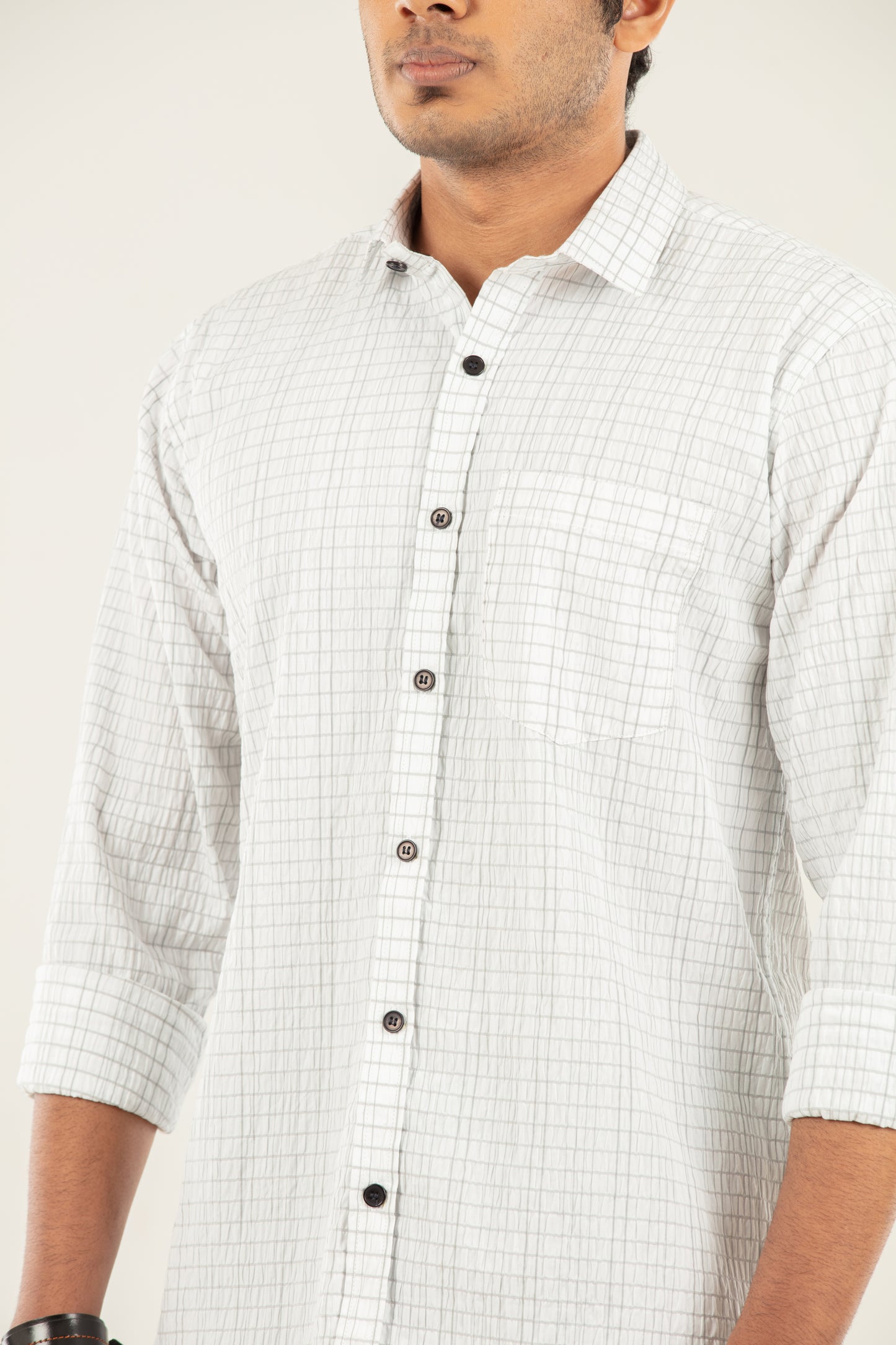 Seersucker textured shirt