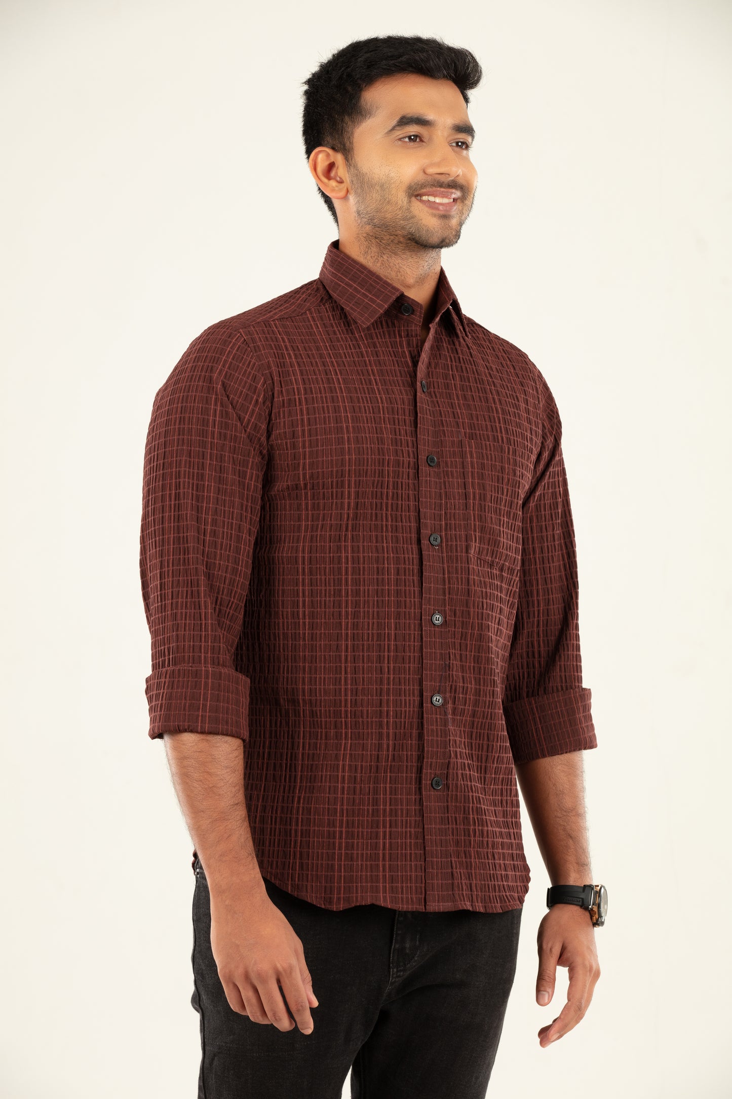 Seersucker textured shirt