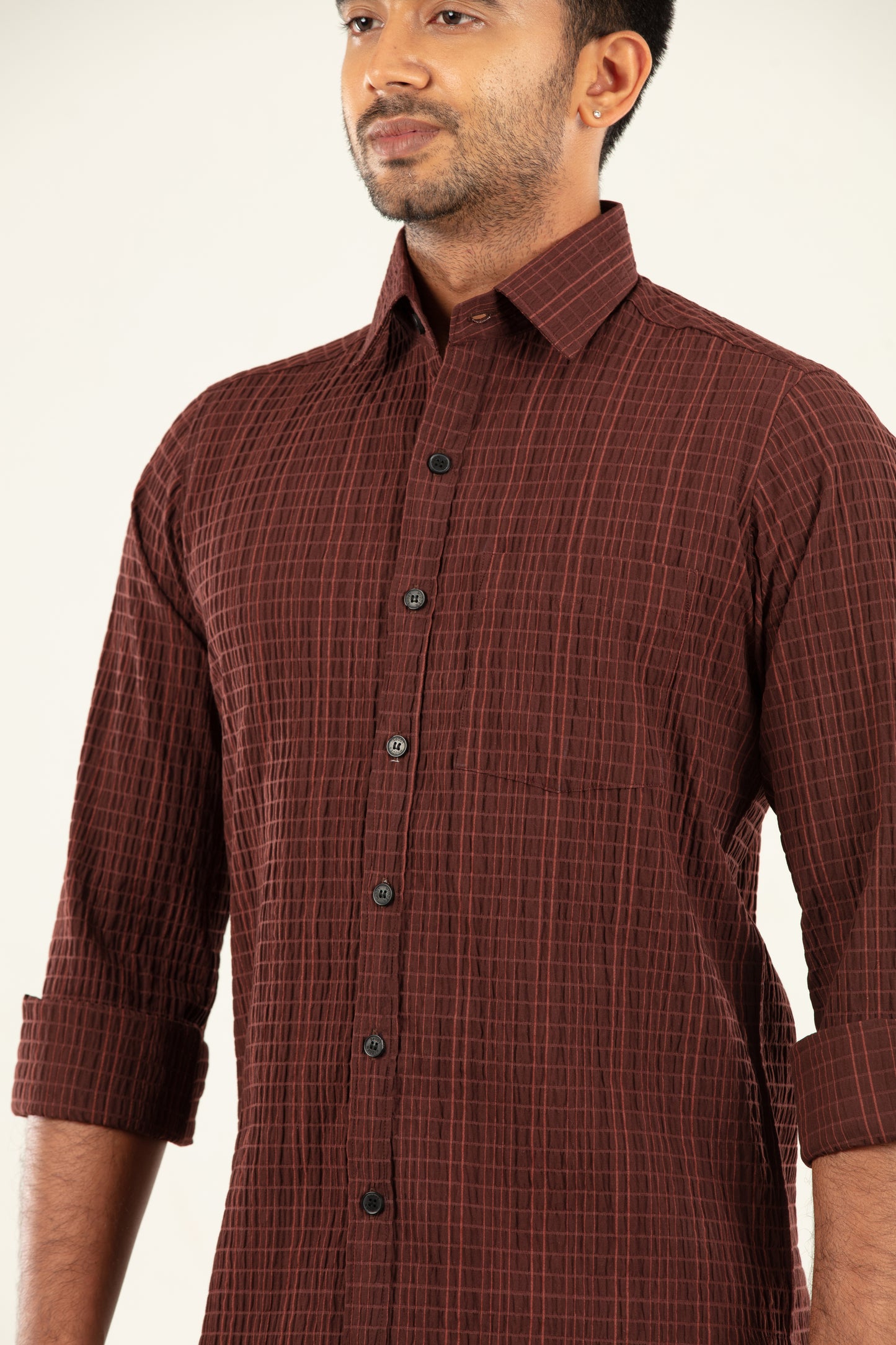Seersucker textured shirt